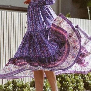 Spell Bravehearts dahlia maxi skirt, purple haze M